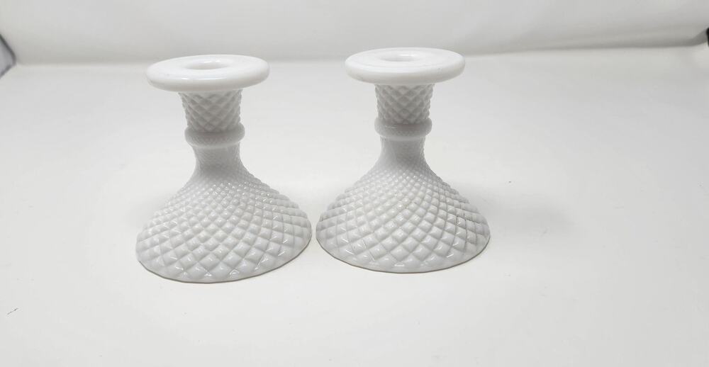 Vintage Milk Glass Candlestick | Pair | Westmoreland
